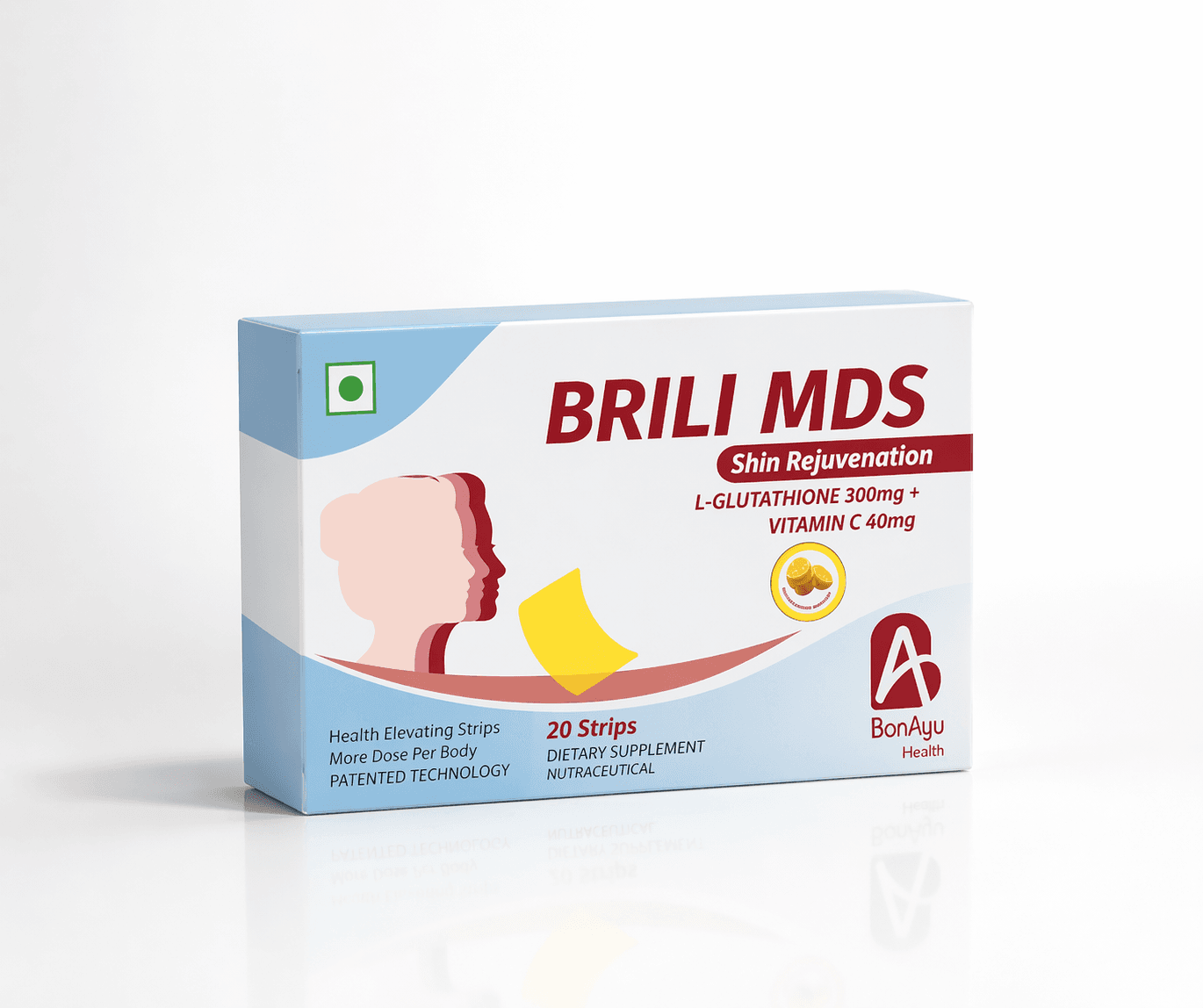 Brili MDS Glutathione Oral Dissolving Strips product box